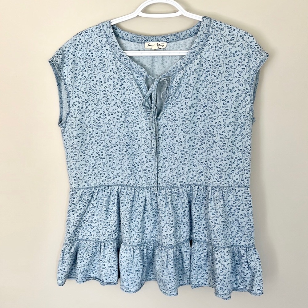Anthropologie Jane And Delancey Boho Floral Lyocell Blouse